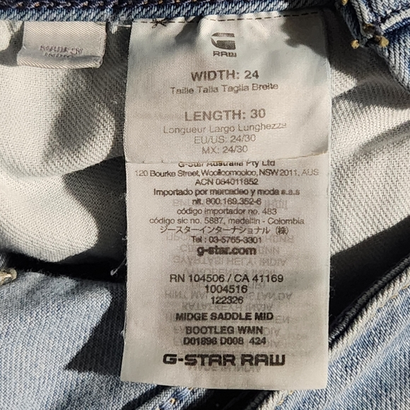 G-Star Raw Midge Saddle Mid Rise Bootleg Fit Jeans Size 24/30 - Picture 3 of 12